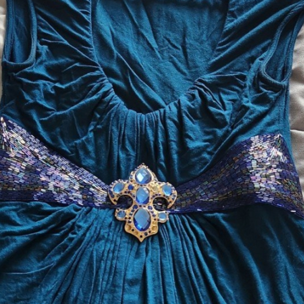 Women blue top